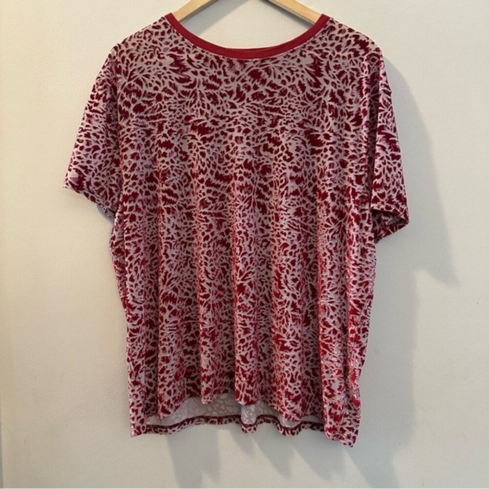We The Free Free People Teddy Velvet Tee Maroon Short Sleeve Top XS - Picture 3 of 10
